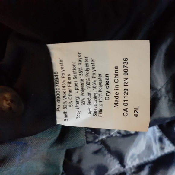 Ralph Lauren Navy Blue Wool Peacoat Size 42 - Picture 7 of 9